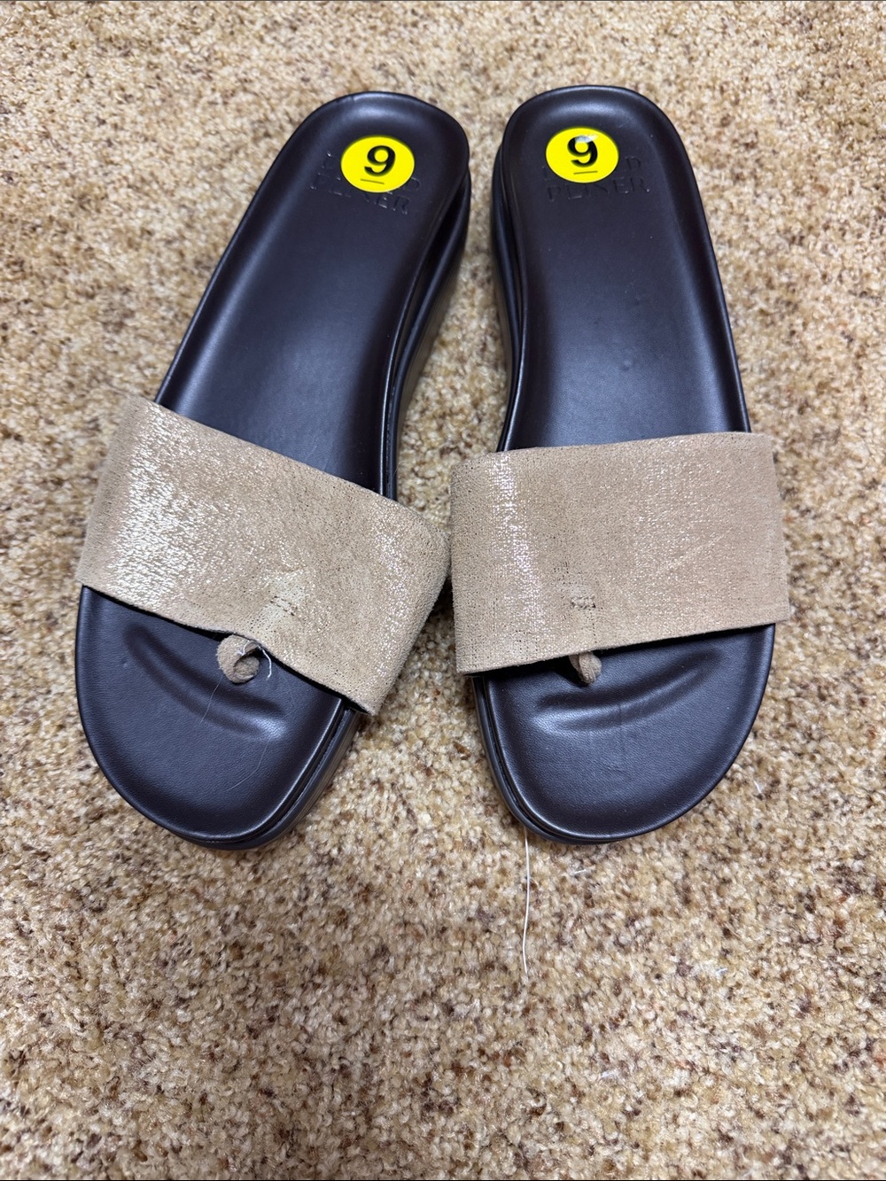 Donald J. Pliner Gold-Tone Slide Sandals
